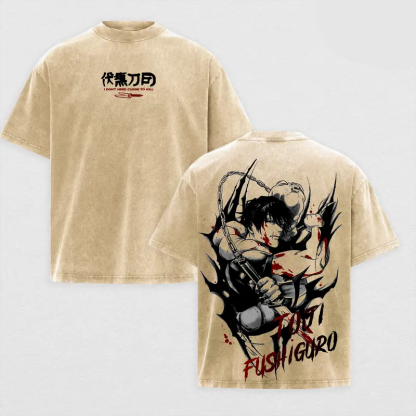 Toji Fushiguro Printed Unisex Washed T-Shirt | Jujutsu Kaisen 
