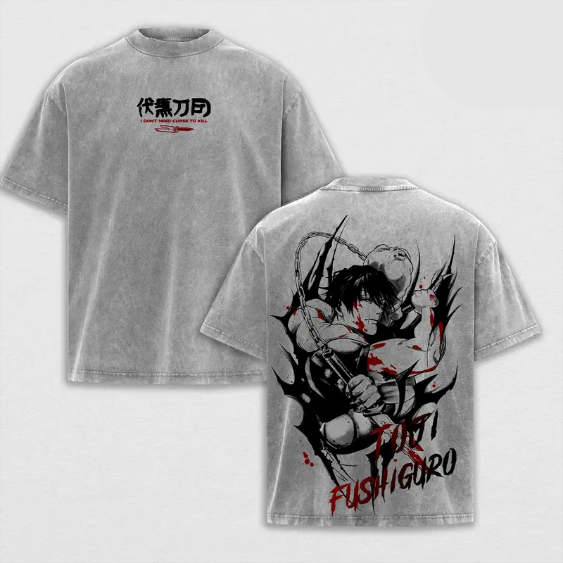 Toji Fushiguro Printed Unisex Washed T-Shirt | Jujutsu Kaisen 