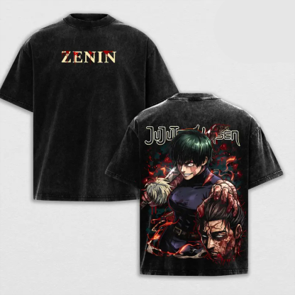 Maki Zenin Printed Unisex Washed T-Shirt | Jujutsu Kaisen 