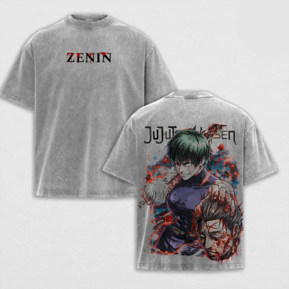 Maki Zenin Printed Unisex Washed T-Shirt | Jujutsu Kaisen 