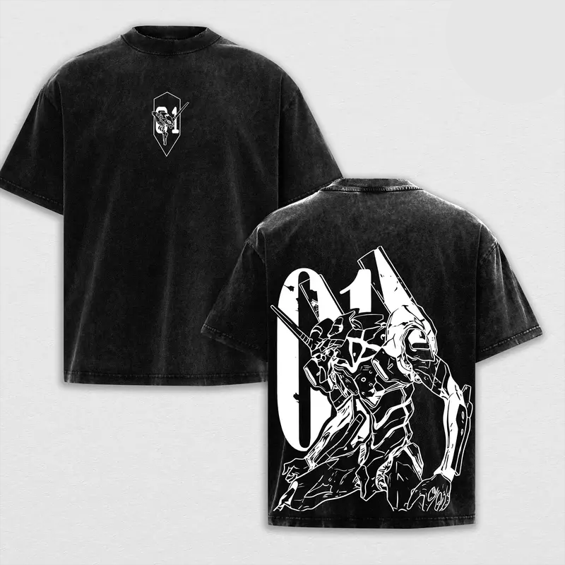 Evangelion Eva 01  Printed Unisex Washed T-Shirt