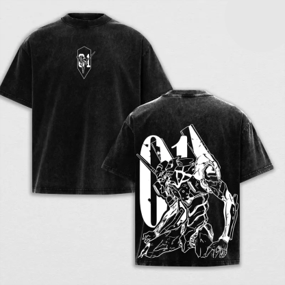 Evangelion Eva 01  Printed Unisex Washed T-Shirt