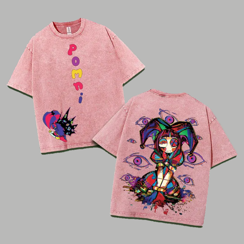 Pomni The Amazing Digital Circus Printed Unisex Washed T-Shirt 