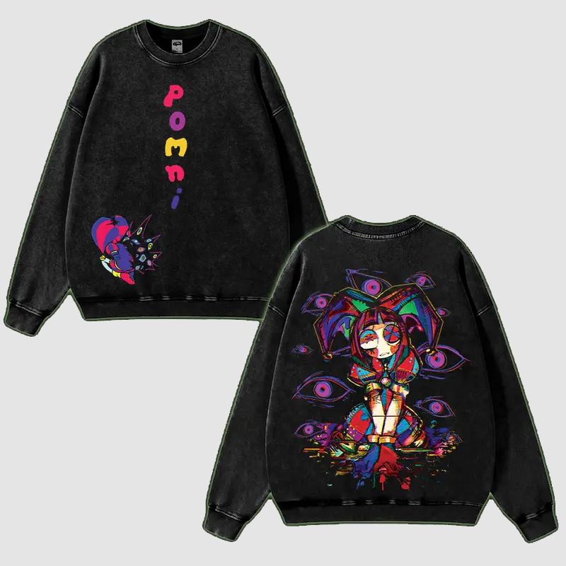 Pomni The Amazing Digital Circus Printed Unisex Washed T-Shirt 