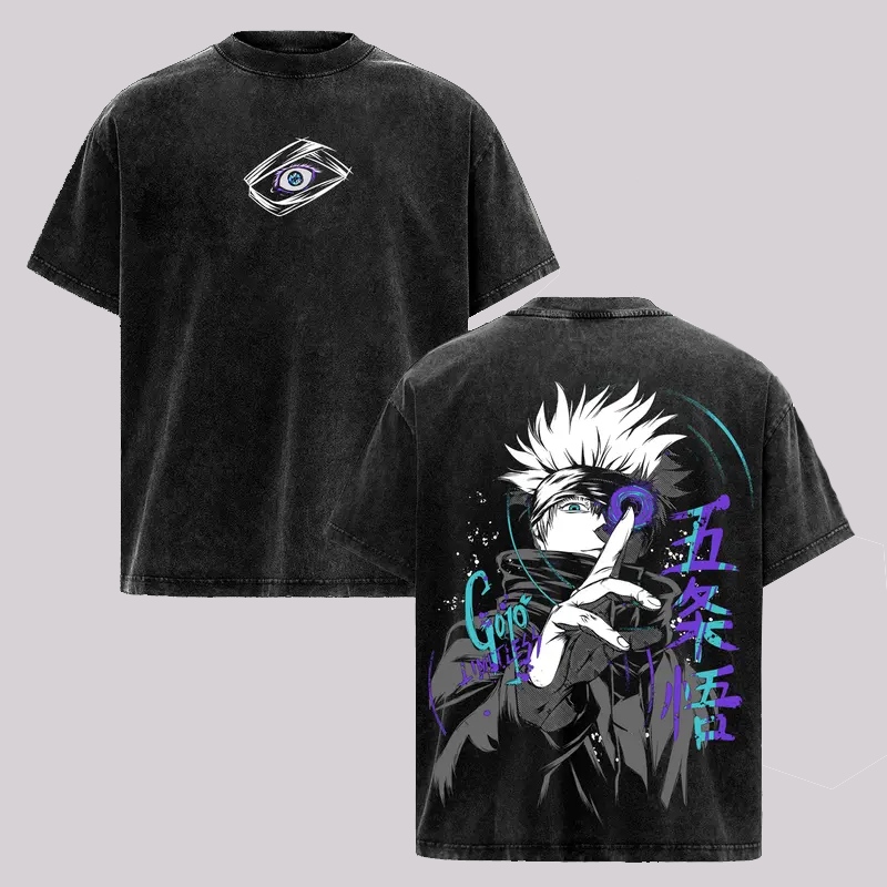 Gojo Satoru Printed Unisex Washed T-Shirt | Jujutsu Kaisen