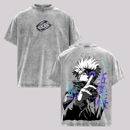 Gojo Satoru Printed Unisex Washed T-Shirt | Jujutsu Kaisen