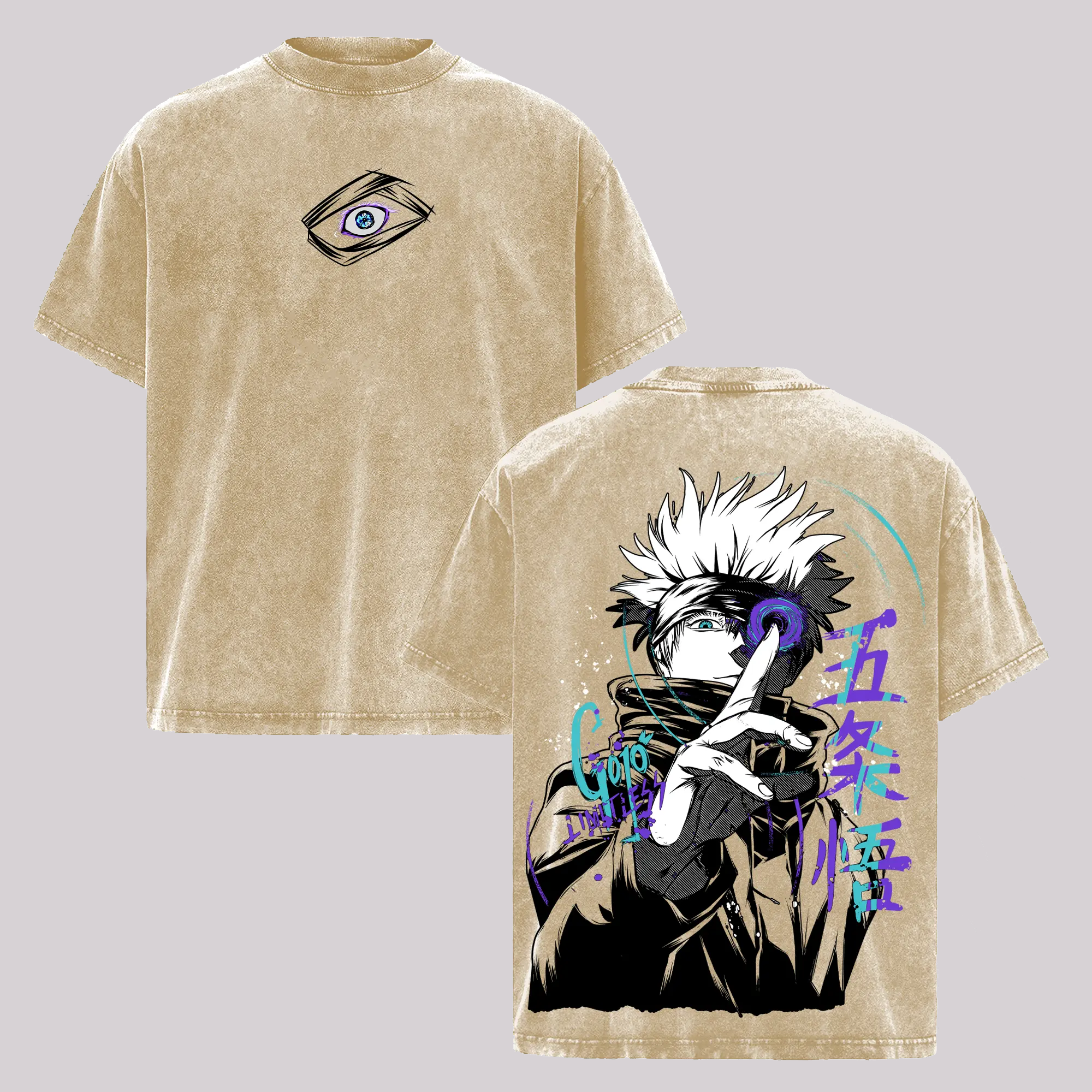 Gojo Satoru Printed Unisex Washed T-Shirt | Jujutsu Kaisen