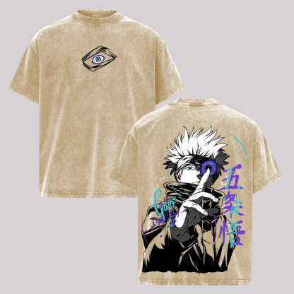 Gojo Satoru Printed Unisex Washed T-Shirt | Jujutsu Kaisen