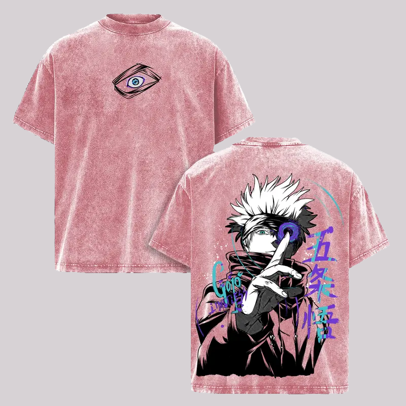 Gojo Satoru Printed Unisex Washed T-Shirt | Jujutsu Kaisen