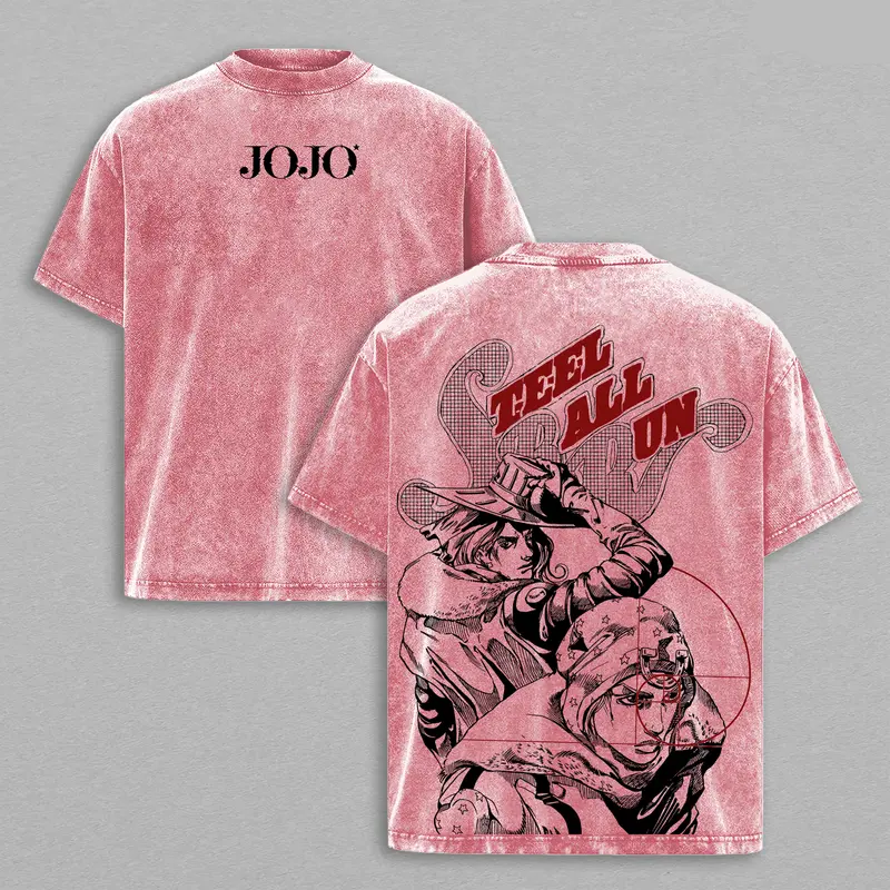 Johnny Joestar x Gyro Zeppeli  Vintage Unisex Washed T-Shirt | JoJo’s Bizarre Adventure 