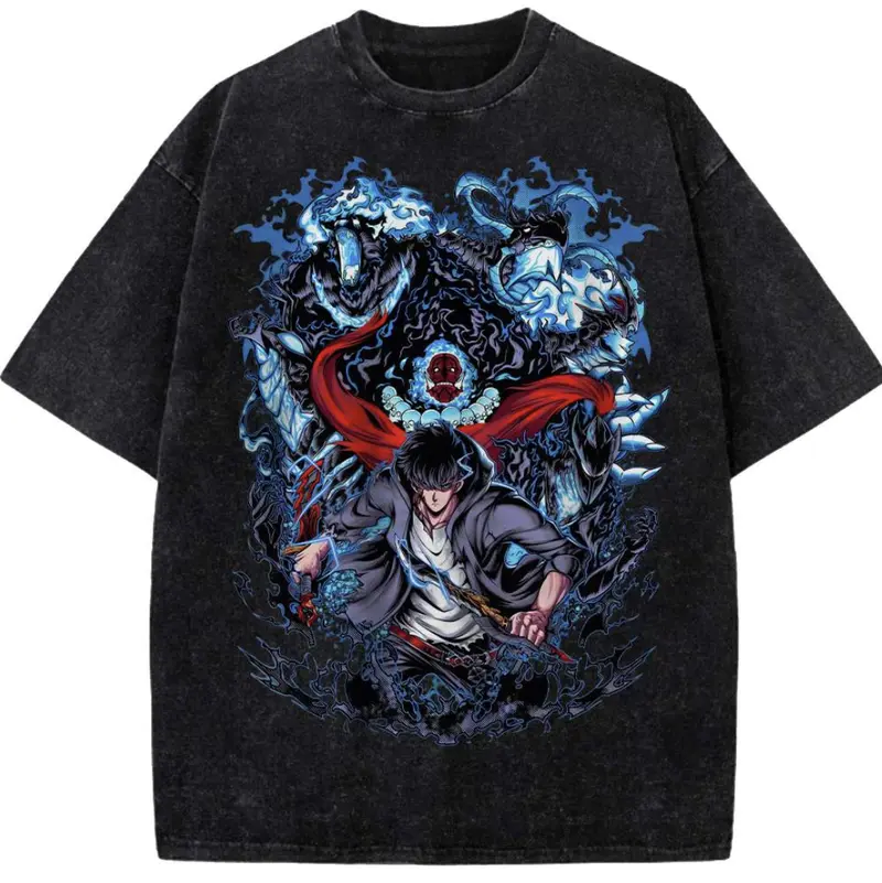 Sung Jinwoo Solo Leveling Printed Unisex Washed T-Shirt