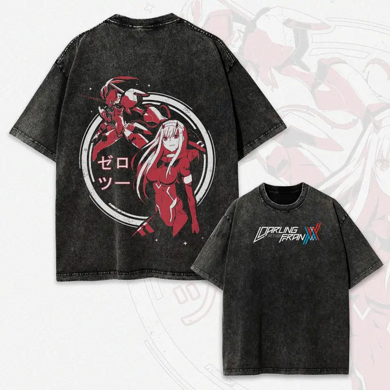 Zero Two Darling in the Franxx Printed Unisex Washed T-Shirt