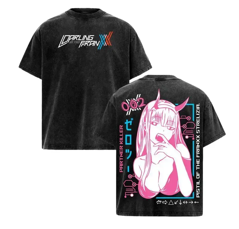 Zero Two Darling in the Franxx Printed Unisex Washed T-Shirt
