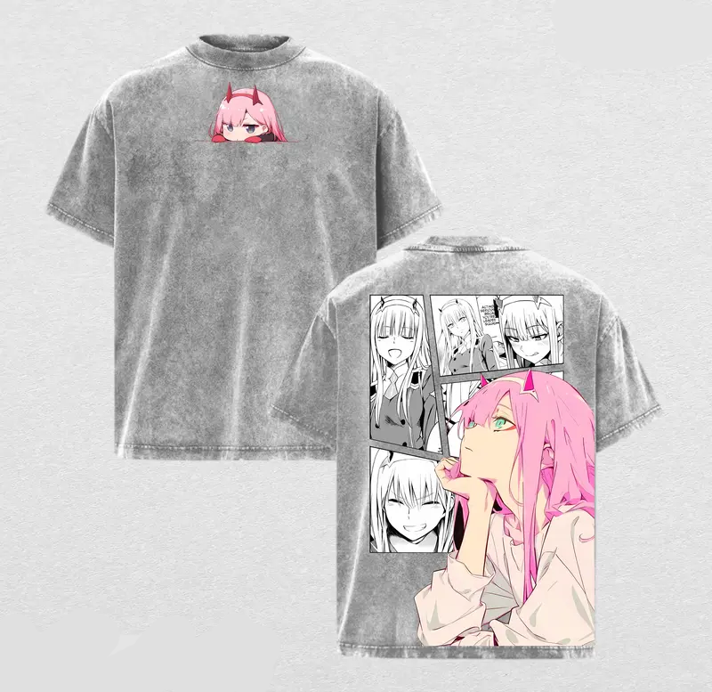 Zero Two Darling in the Franxx Printed Unisex Washed T-Shirt