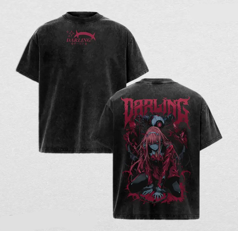 Darling In The Franxx Printed Unisex Washed T-Shirt