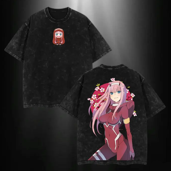 Darling in the Franxx Printed Unisex Washed T-Shirt