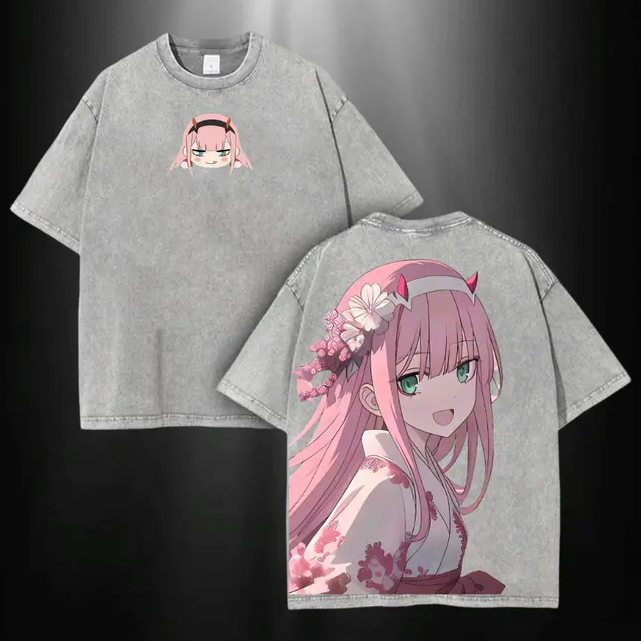Darling in the Franxx Printed Unisex Washed T-Shirt