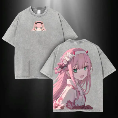 Darling in the Franxx Printed Unisex Washed T-Shirt