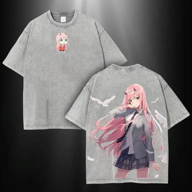 Darling In The Franxx Printed Unisex Washed T-Shirt