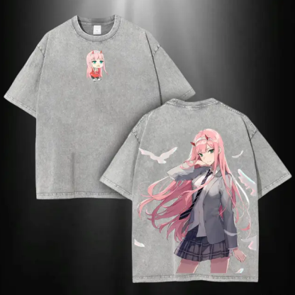Darling In The Franxx Printed Unisex Washed T-Shirt