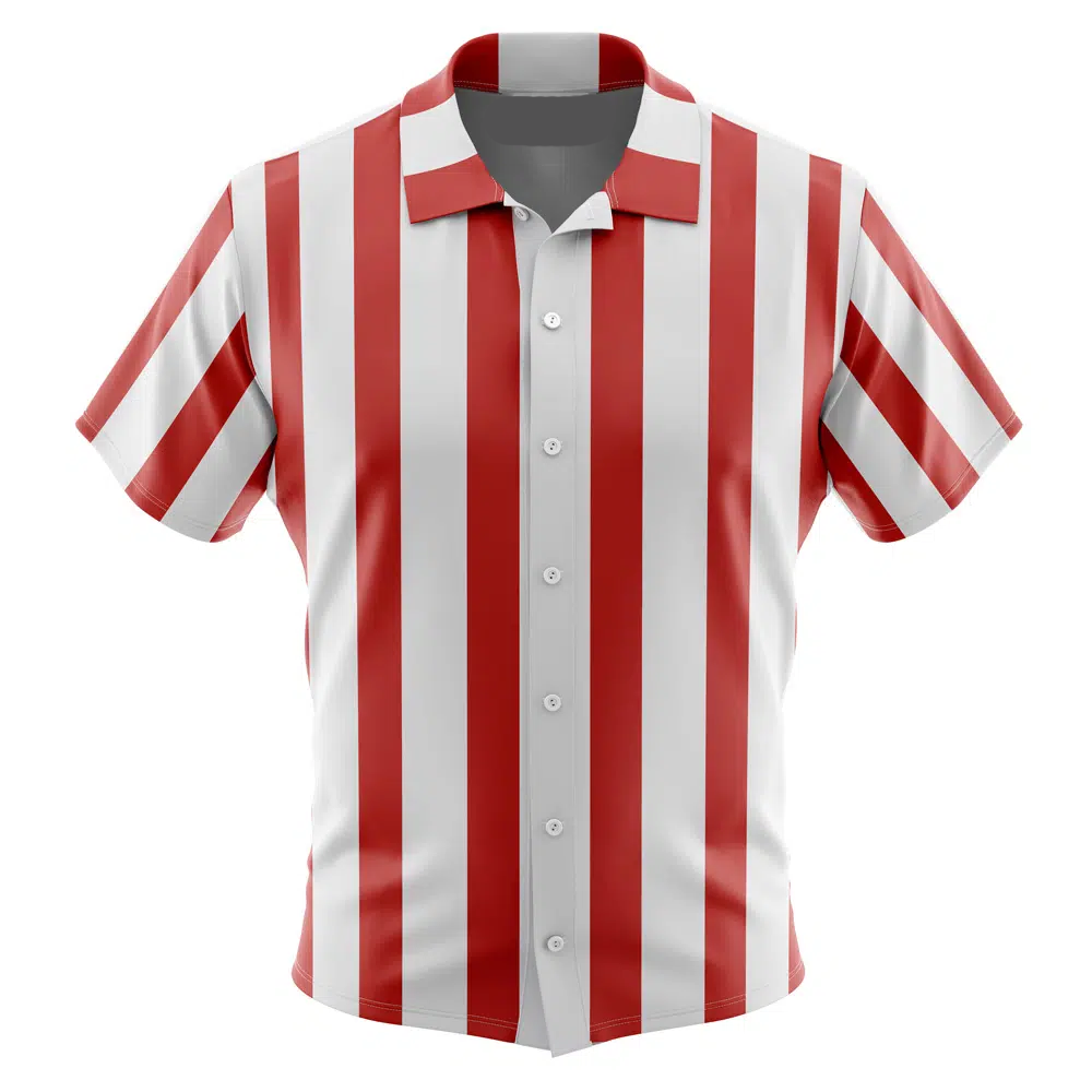 Roronoa Zoro Pre-Timeskip Stripes One Piece Hawaiian Button Up Aloha  Shirt