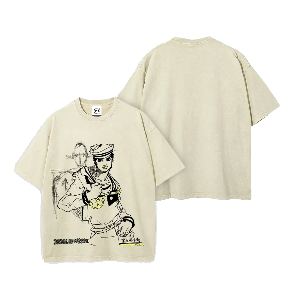 Josuke Higashikata JoJo's Bizarre Adventure  Printed Unisex Washed T-Shirt
