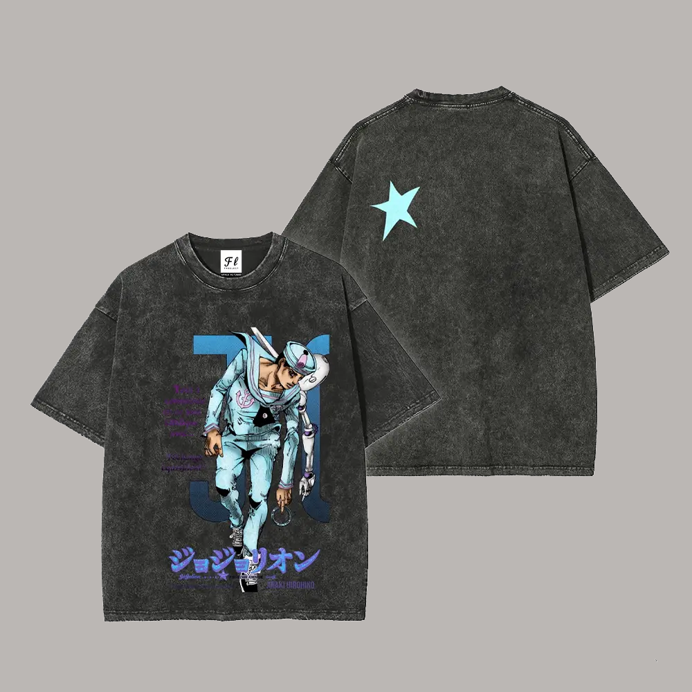 Josuke Higashikata JoJo's Bizarre Adventure Printed Unisex Washed T-Shirt