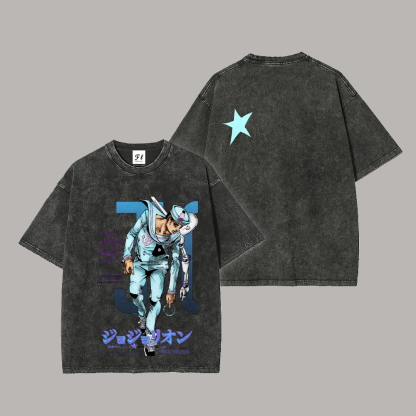 Josuke Higashikata JoJo's Bizarre Adventure Printed Unisex Washed T-Shirt