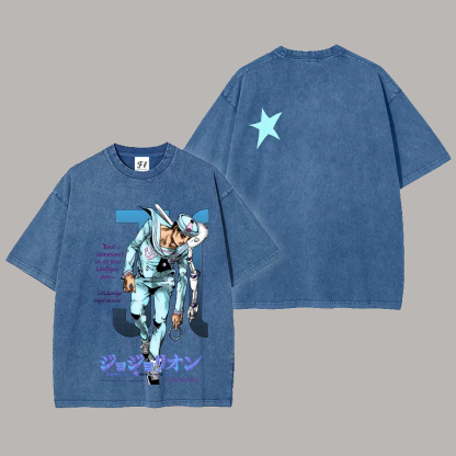 Josuke Higashikata JoJo's Bizarre Adventure Printed Unisex Washed T-Shirt