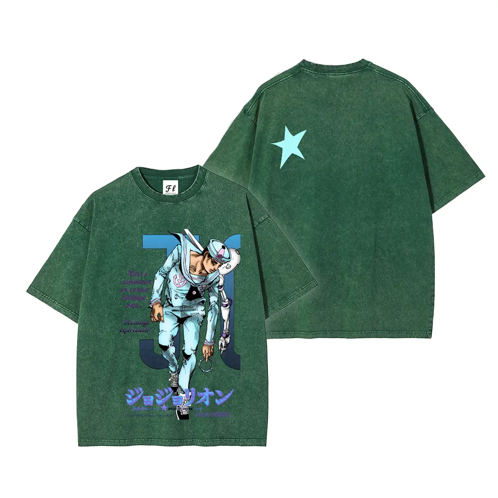 Josuke Higashikata JoJo's Bizarre Adventure Printed Unisex Washed T-Shirt