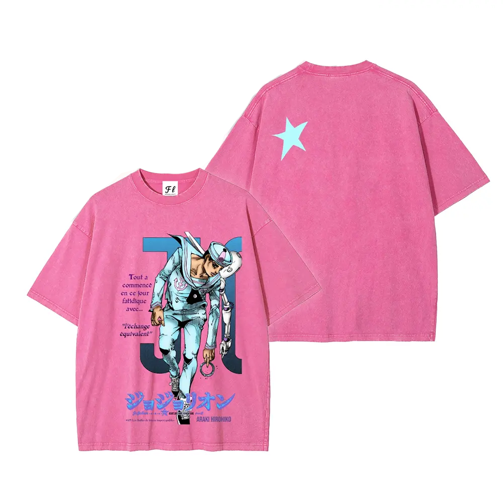 Josuke Higashikata JoJo's Bizarre Adventure Printed Unisex Washed T-Shirt