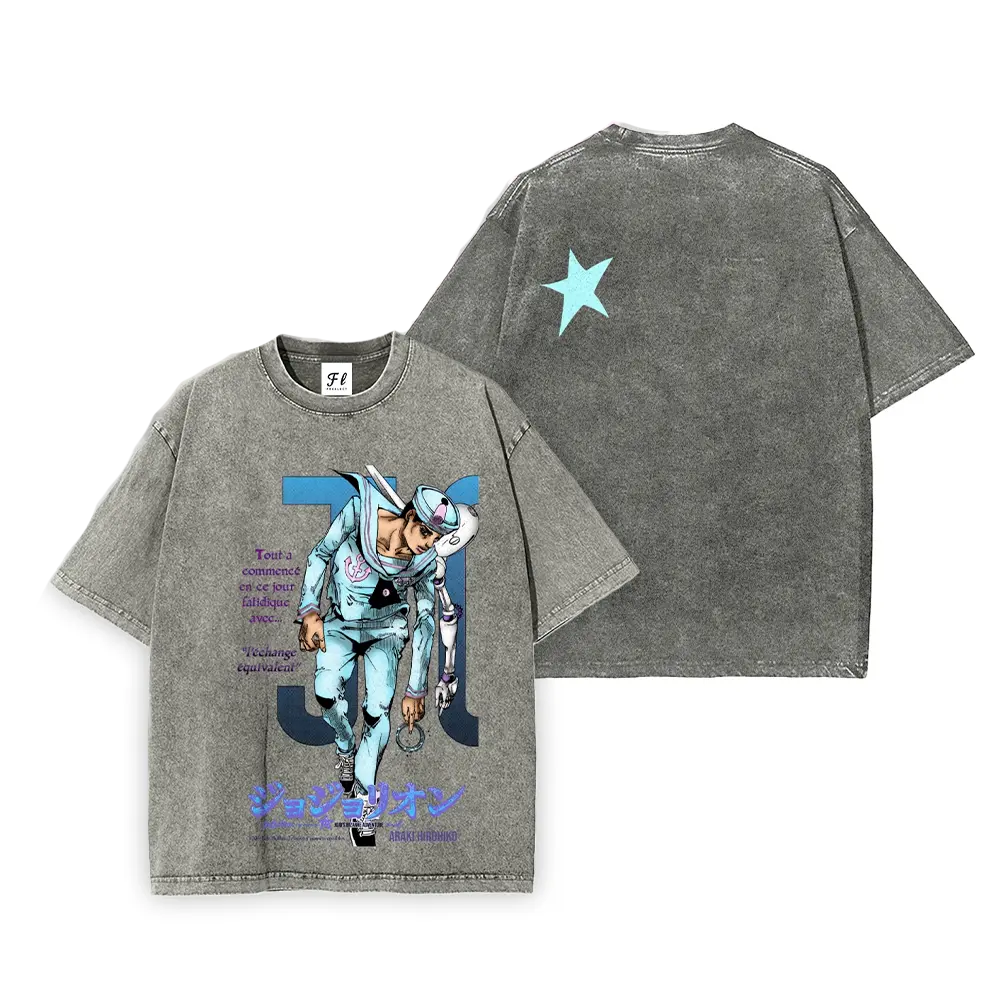 Josuke Higashikata JoJo's Bizarre Adventure Printed Unisex Washed T-Shirt