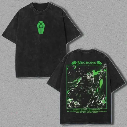 Warhammer 40K Necron Printed Unisex Washed T-Shirt