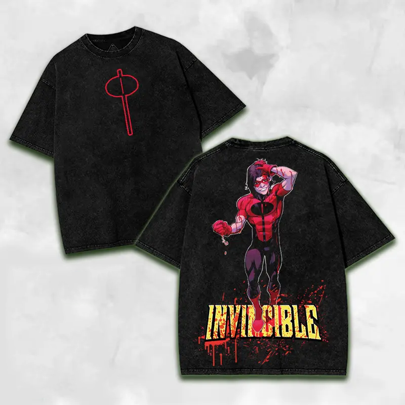 Invincible Printed Unisex Washed T-Shirt