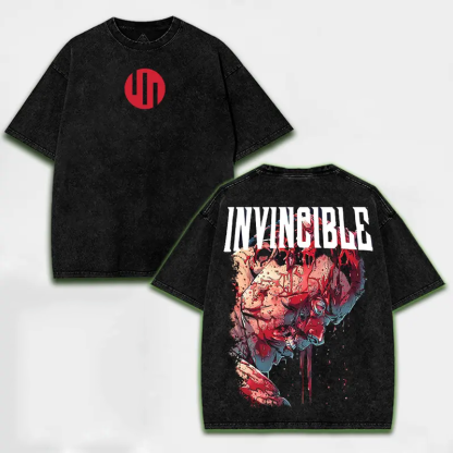 Invincible Printed Unisex Washed T-Shirt