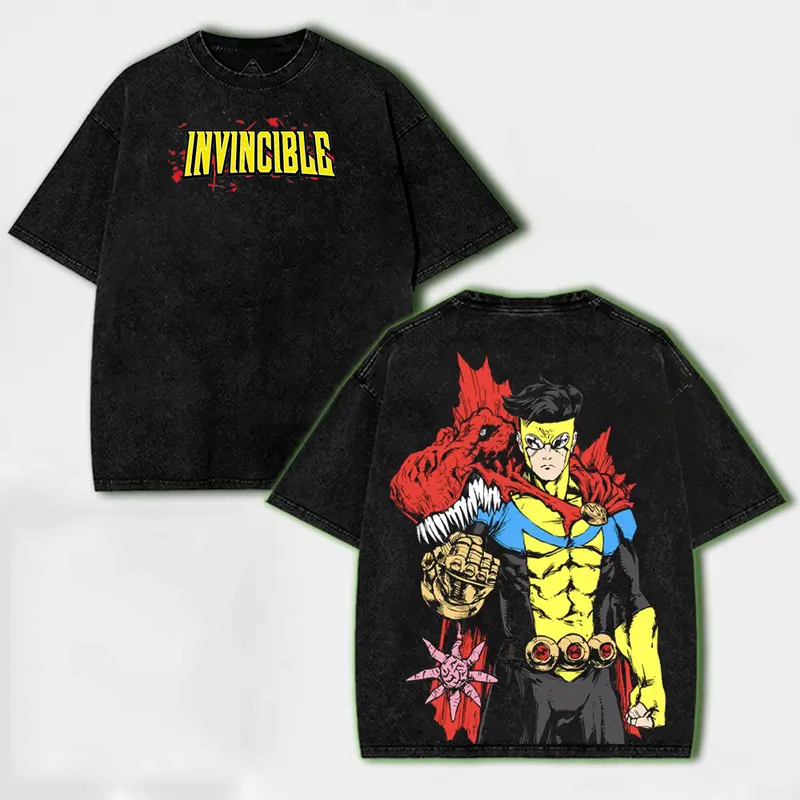 Invincible Printed Unisex Washed T-Shirt