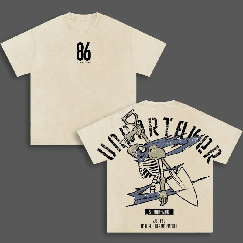 86 Eighty Six Undertaker Printed Unisex Washed T-Shirt
