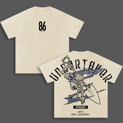 86 Eighty Six Undertaker Printed Unisex Washed T-Shirt