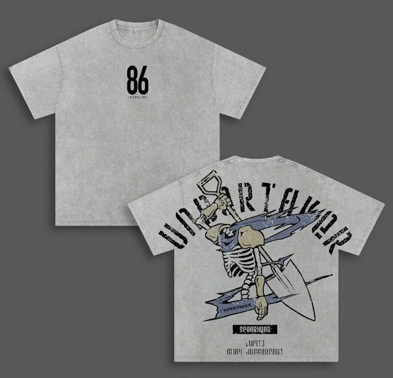 86 Eighty Six Undertaker Printed Unisex Washed T-Shirt