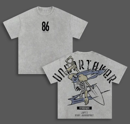 86 Eighty Six Undertaker Printed Unisex Washed T-Shirt