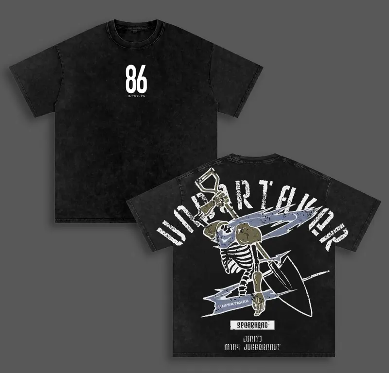 86 Eighty Six Undertaker Printed Unisex Washed T-Shirt