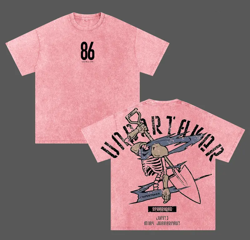 86 Eighty Six Undertaker Printed Unisex Washed T-Shirt