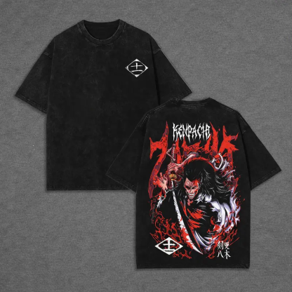Kenpachi Zaraki Bleach Printed Unisex Washed T-Shirt