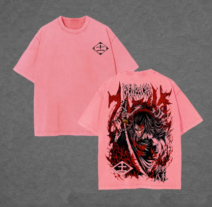 Kenpachi Zaraki Bleach Printed Unisex Washed T-Shirt