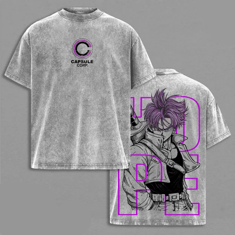 Future Trunks Dragon Ball Printed Unisex Washed T-Shirt