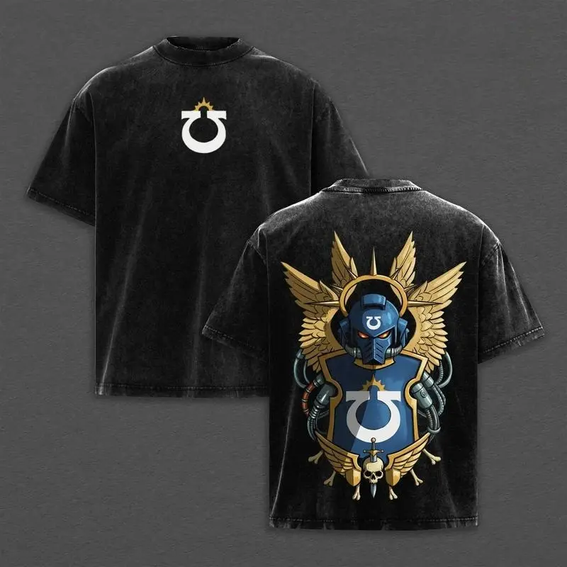 Ultramarines Warhammer 40k  Printed Unisex Washed T-Shirt