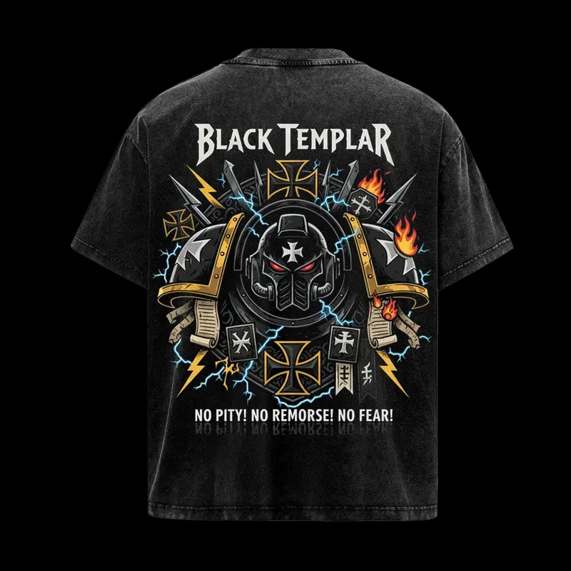 Black Templar Warhammer 40K Printed Unisex Washed T-Shirt