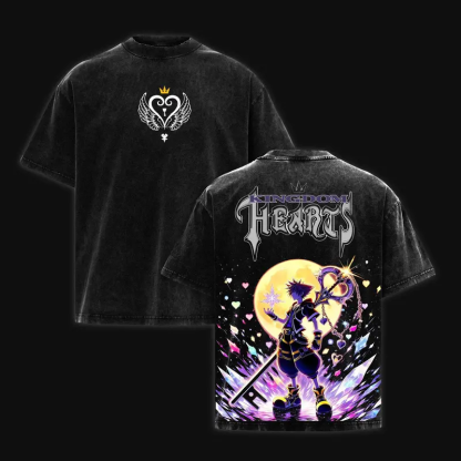 Kingdom Hearts Printed Unisex Washed T-Shirt 