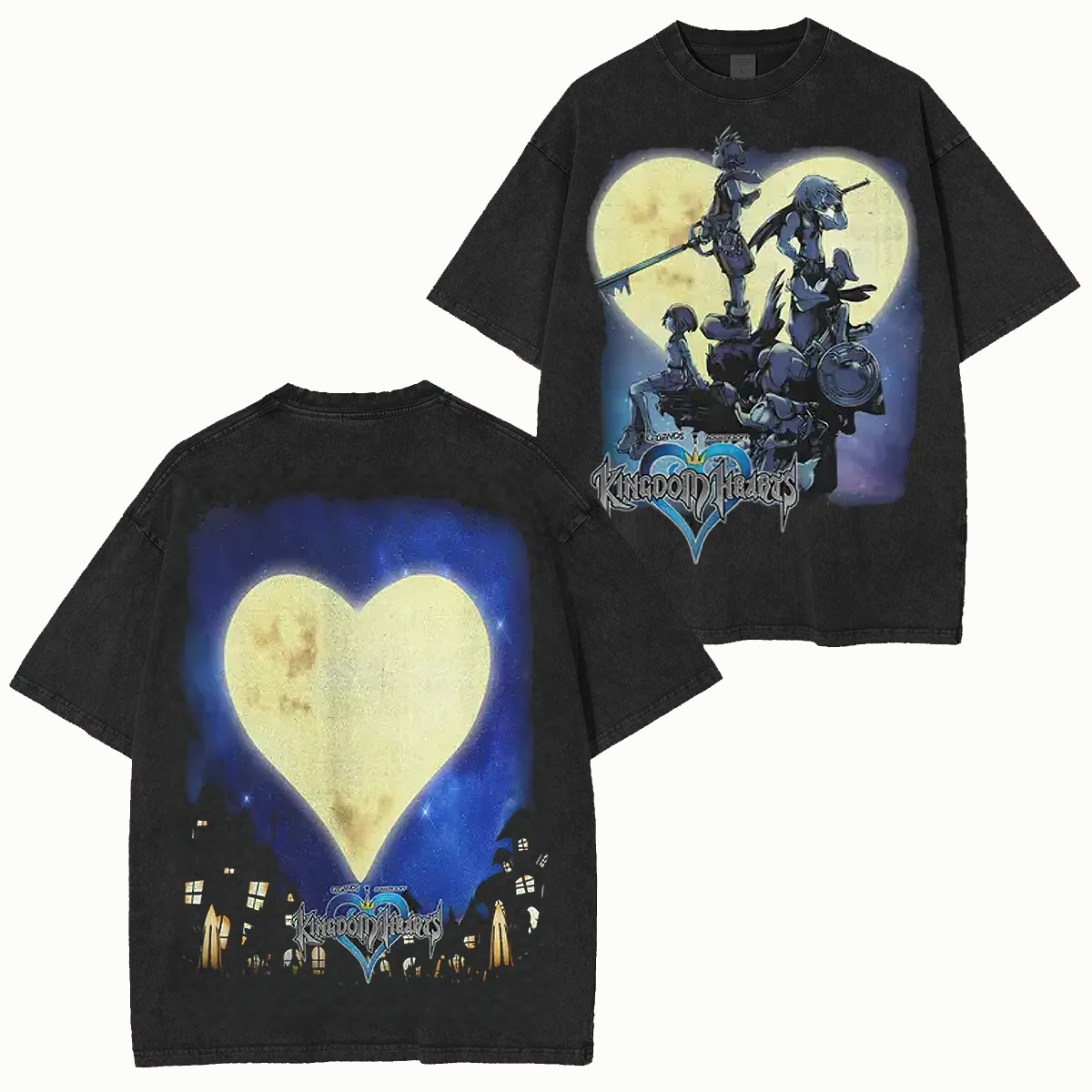 Kingdom Hearts Printed Unisex Washed T-Shirt