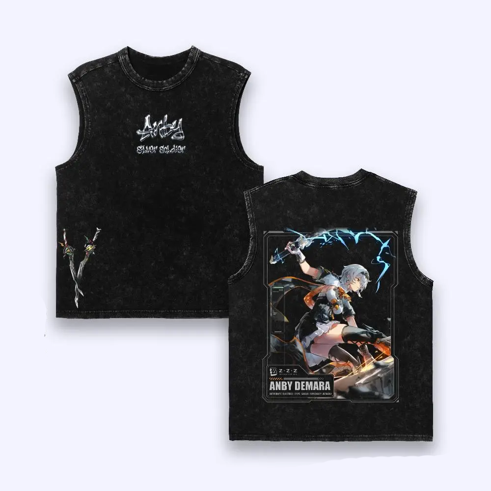 Anby Demara Zenless Zone Zero Vintage Unisex Washed T-Shirt